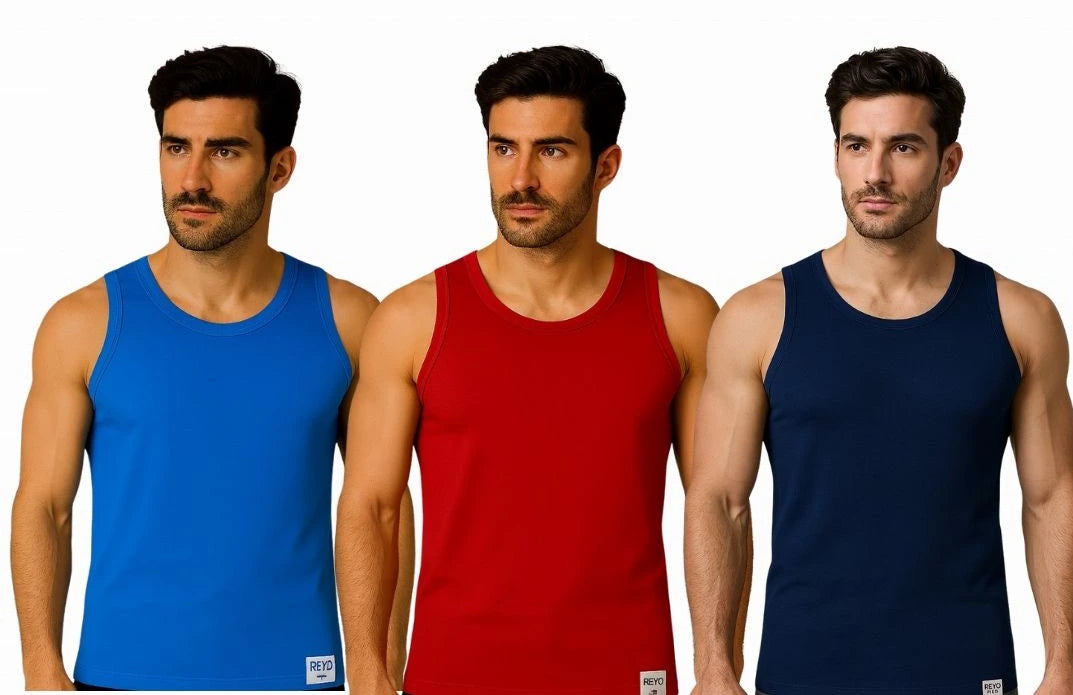 Men’s Cotton Sleeveless Vest – Pack of 3