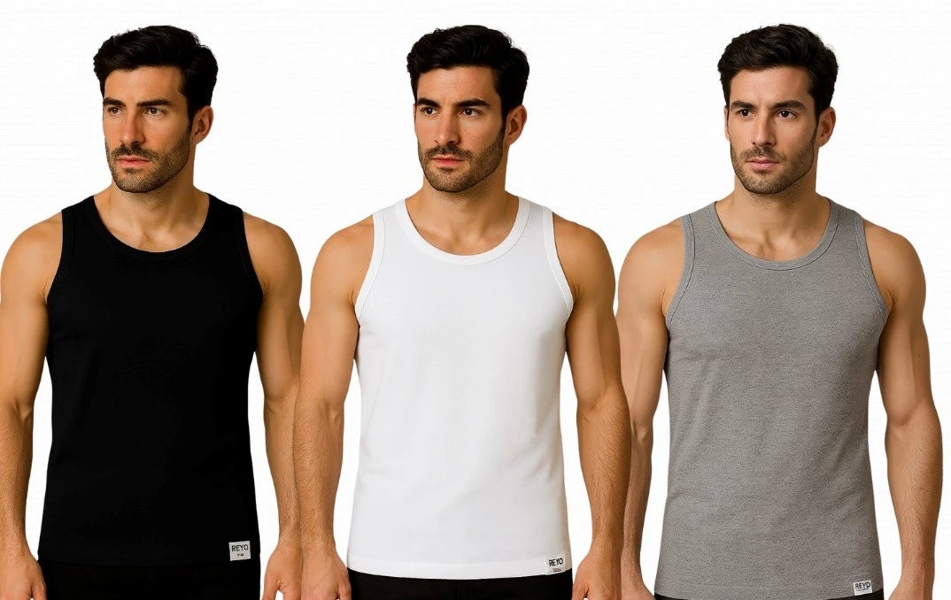 Men’s Cotton Sleeveless Vest – Pack of 3